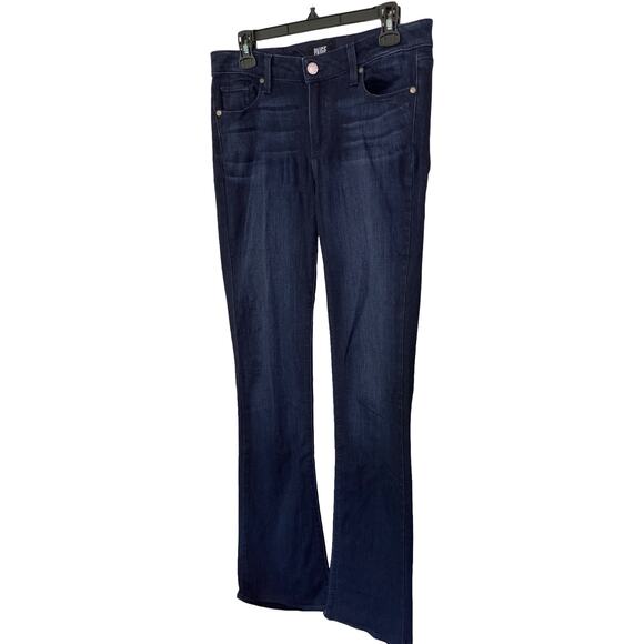 Paige Manhattan Bootcut Jeans Mirabelle Wash Dark Denim Women’s 31 Made USA - Picture 4 of 9